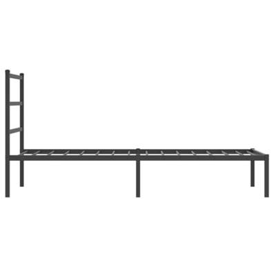 Bedframe met hoofdbord metaal zwart 90x200 cm