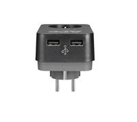 APC pme1wu2b-gr tussenstekker met overspanningsbeveiliging 3680w 1x stopcontact + 2x usb lader - thumbnail