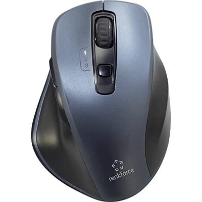 Renkforce Ergonomische muis Bluetooth, Radiografisch Optisch Grijs 7 Toetsen 1600 dpi Ergonomisch