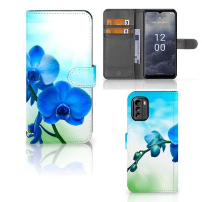 Nokia G60 Hoesje Orchidee Blauw - Cadeau voor je Moeder | Portemonnee hoesje