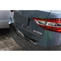 Zwart RVS Bumper beschermer passend voor Skoda Superb III Combi 2015- 'Ribs' AV245020 - thumbnail
