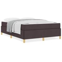 Boxspring bed met matras Donkerbruin en Wit 140 x 200 cm Stof - thumbnail
