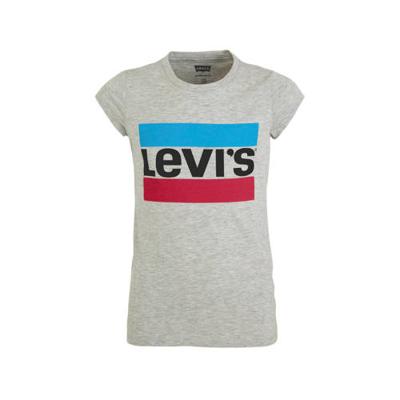 Levi's Kids T-shirt met logo grijs melange/roze/blauw Levi's Kids T-shirt met logo grijs melange/roze/blauw