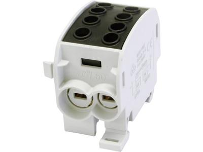 HoraeTec 080310-4-3 Hoofdleiding vertakkingsklem Messing, PA Grijs-wit (RAL 7035), Diepzwart (RAL 9005) 1-polig 160 A 690 V Geleidertype: L