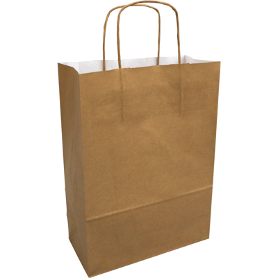 Tas | Kraftpapier | gedraaid papieren koord | 24x 11x33cm | draagtas | goud | 250 stuks