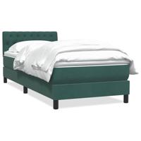 Boxspring met matras fluweel donkergroen 80x220 cm - thumbnail