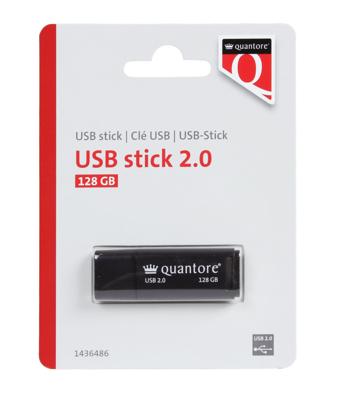 Usb stick 2.0 quantore usb-a 128gb zwart Usb stick 2.0 quantore usb-a 128gb zwart