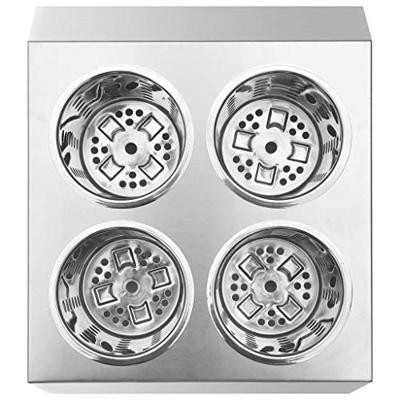 VidaXL Bestekhouder 4 vakken vierkant roestvrij staal VidaXL Bestekhouder 4 vakken vierkant roestvrij staal