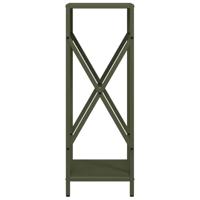 Brandhoutrek 34x25x70 cm koudgewalst staal olijfgroen - thumbnail