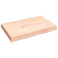 Tafelblad natuurlijke rand 60x40x6 cm massief eikenhout - thumbnail