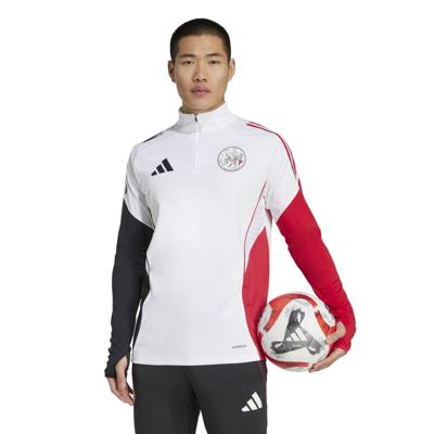 adidas Ajax Trainingstrui 1/4-Zip 2025-2026 Wit Zwart Rood