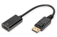 Digitus DB-340415-002-S DisplayPort-kabel DisplayPort / HDMI Aansluitkabel DisplayPort-stekker, HDMI-A-bus 0.20 m Zwart Afgeschermd (dubbel), Afgeschermd - thumbnail