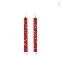 LED kaars hartjes - roze/rood - ø2.2x24 cm - thumbnail