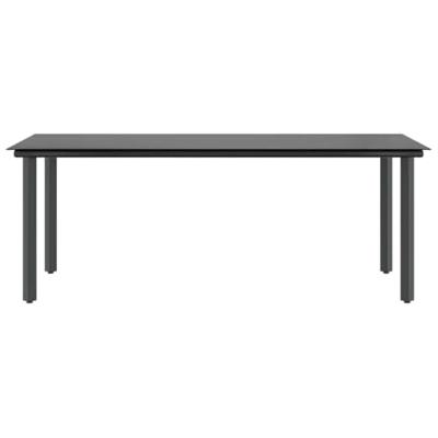 7-delige Tuinset poly rattan glas bruin