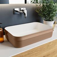 MONDIAZ ARVO Waskom solid surface 55cm kleur Rust / Talc - thumbnail
