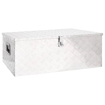 VidaXL Opbergbox 100x55x37 cm aluminium zilverkleurig VidaXL Opbergbox 100x55x37 cm aluminium zilverkleurig