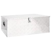 VidaXL Opbergbox 100x55x37 cm aluminium zilverkleurig - thumbnail