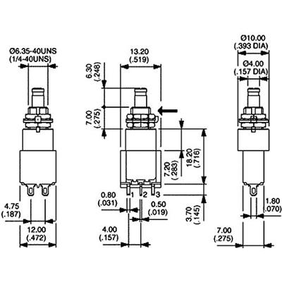 APEM 8642A 8642A Druktoets 250 V/AC 3 A 2x aan/(aan) Moment 1 stuk(s)