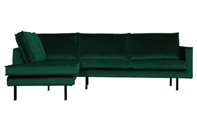 WOOOD Hoekbank 'Rodeo' Links, Velvet, kleur Green Forest