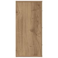 Dressoir 80x33x70 cm bewerkt hout artisanaal eikenkleurig - thumbnail