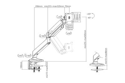 Digitus DA-90426 Monitorbeugel 1-voudig 5,1 cm (2) - 304,8 cm (120) Zwart Uittrekbaar, Draaibaar, In hoogte verstelbaar, Kantelbaar, Kantelbaar en roteerbaar, Digitus DA-90426 Monitorbeugel 1-voudig 5,1 cm (2) - 304,8 cm (120) Zwart Uittrekbaar, Draaibaar, In hoogte verstelbaar, Kantelbaar, Kantelbaar en roteerbaar,