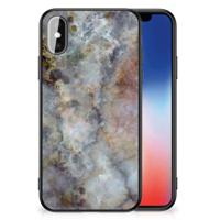 iPhone X | Xs Marmeren Print Telefoonhoesje Marmer Grijs - thumbnail