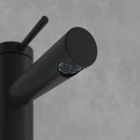 Villeroy & Boch Loop & Friends Eengreeps wastafelkraan - met trekstang-afvoergarnituur - mat zwart TVW106102153K5 - thumbnail