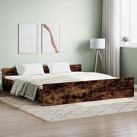 Bedframe met hoofd- en voeteneinde gerookt eiken 180x200 cm - thumbnail