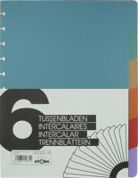 Atoma tabbladen, voor A4 schriften, uit PP, set van 6, geassorteerde kleuren - thumbnail