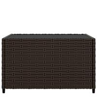 Salontafel tuin vierkant 50x50x30 cm poly rattan bruin - thumbnail