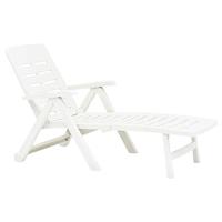 Ligbed inklapbaar kunststof wit - thumbnail