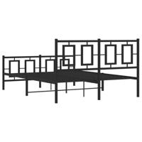 Bedframe met hoofd- en voeteneinde metaal zwart 135x190 cm - thumbnail