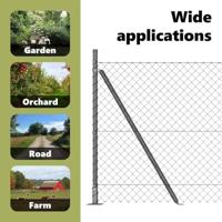 VidaXL Afrasteringspaal grijs 10 x 0,8 m (40 x 40 mm gaas) - thumbnail