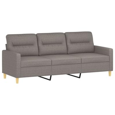3-delige Loungeset met kussens stof taupe
