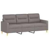 3-delige Loungeset met kussens stof taupe - thumbnail
