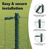 VidaXL Hek met paal groen 1,5 x 10 m staal - thumbnail