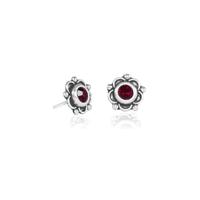 Zilveren Oorstekers Loto Rood Zirkonia - 925 Sterling - thumbnail