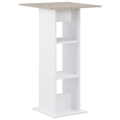 VidaXL Bartafel 60x60x110 cm wit en betonkleurig VidaXL Bartafel 60x60x110 cm wit en betonkleurig