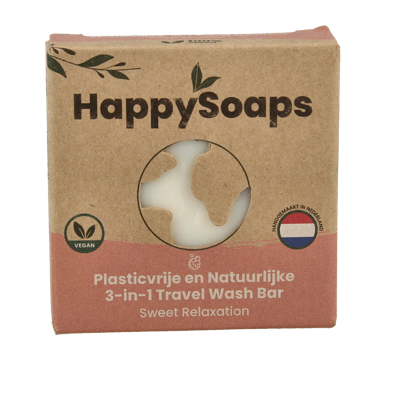 Happysoaps 3-In-1 Travel Wash Bar - Sweet Relaxation Happysoaps 3-In-1 Travel Wash Bar - Sweet Relaxation