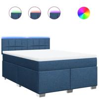 Boxspring met matras stof blauw 160x200 cm - thumbnail