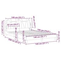 Bedframe met LED-verlichting kunstleer cappuccino 140x190 cm - thumbnail