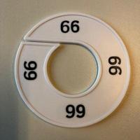 Maatring 9cm wit/zwart 66 - thumbnail