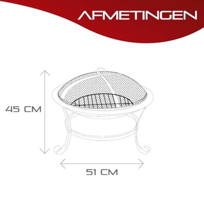 Atlanta vuurschaal zwart Stevig staal Diameter 51cm Terrasverwarming Sfeerhaard Atlanta vuurschaal zwart Stevig staal Diameter 51cm Terrasverwarming Sfeerhaard