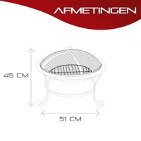 RedFire vuurschaal atlanta 51 cm staal zwart 85014 - thumbnail