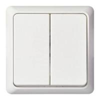 ELSO dubbele drukknop 506254 42V/1A AP RENOVATIE zuiver wit 1 stuk(s) - thumbnail