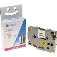 Labeltape G&G 14954 Compatibel vervangt Brother TZe-241 Kunststof Tapekleur: Wit Tekstkleur: Zwart 18 mm 8 m - thumbnail