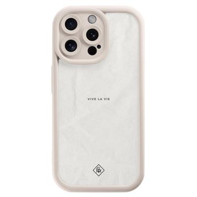 iPhone 15 Pro Max beige case - Vive la vie