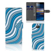 Sony Xperia 10 | Telefoon Hoesje | Waves Blue | Portemonnee hoesje - thumbnail