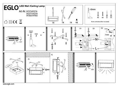 Eglo PlafonniereFueva 1 wit vierkant - 97282