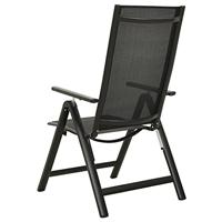 VidaXL Opklapbare stoelen, 2 stuks, van textiel en aluminium, zwart. - thumbnail
